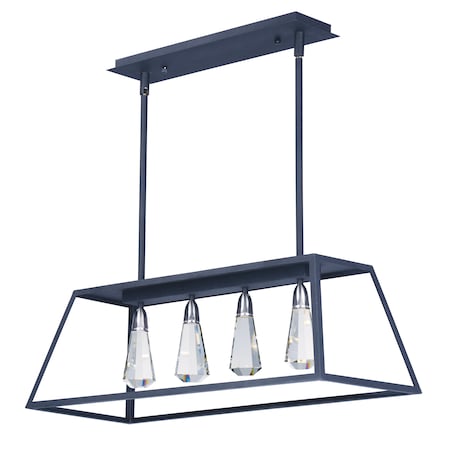 Maxim Lighting Silhouette LED 4-Light 13.75" Wide Textured Black Linear Pendant 21046BCTXB